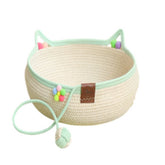 The Furr Company Pawsitive vibes hand woven Cat Bed with natural cradle scratcher